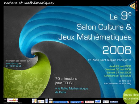 Comité International des Jeux Mathématiques - AFFICHE Métro 2m X 3m - Salon des Jeux Mathématiques 2008 - Janvier 2008
