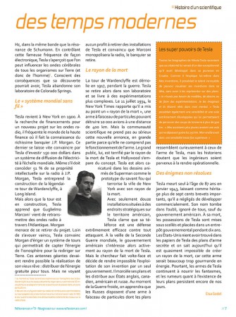 Rédaction, illustration et mise en page de l'article "Nikola Tesla, inventeur des temps modernes" - Réflexiences #09 - Avril 2007