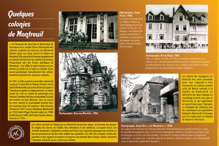 Mairie de Montreuil - Panneau extrait "Quelques colonies de Montreuil" de l'exposition "Ah ! Nos jolies colonies de vacances" - Novembre 2013