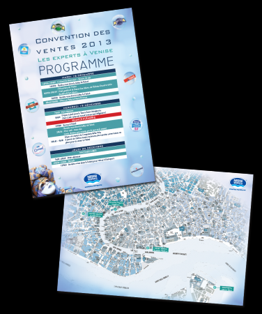 Nestlé Waters Marketing et Distribution - Convention des ventes 2013 - Création graphique du programme recto verso de la convention - Novembre 2012