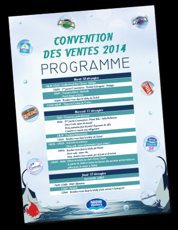 Nestlé Waters Marketing et Distribution - Convention des ventes 2014 - Création graphique du programme de la convention - Novembre 2013