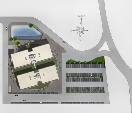 Groupe Lazard - Mise en couleurs du plan masse pour le projet Metz First Plazza - Juillet 2008