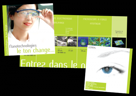 L'Oréal - Création graphique et mise en page de la plaquette "Nanotechnologies, le ton change..." - Avril 2007